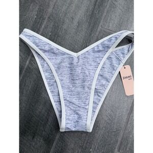 Jimmi Swim Bikini Bottom High Cut Gray‎ Small NWT